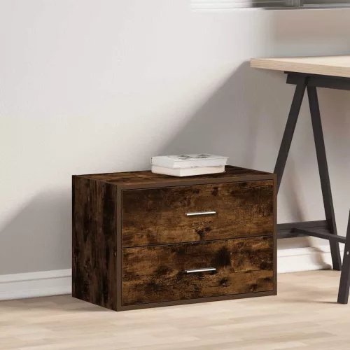 Szekrény 2 fiókkal füstölt tölgy 60x31x40 cm gépi forgácsolt fa