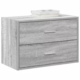   Szürke sonoma szerelt fa szekrény 2 fiókkal 60 x 31 x 40 cm