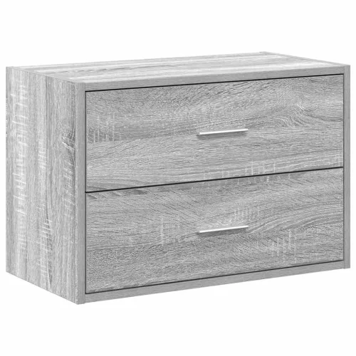 Szürke sonoma szerelt fa szekrény 2 fiókkal 60 x 31 x 40 cm
