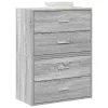 2 db szürke sonoma szerelt fa szekrény 2 fiókkal 60 x 31 x 40cm
