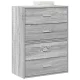 2 db szürke sonoma szerelt fa szekrény 2 fiókkal 60 x 31 x 40cm
