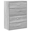 2 db szürke sonoma szerelt fa szekrény 2 fiókkal 60 x 31 x 40cm
