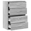 2 db szürke sonoma szerelt fa szekrény 2 fiókkal 60 x 31 x 40cm