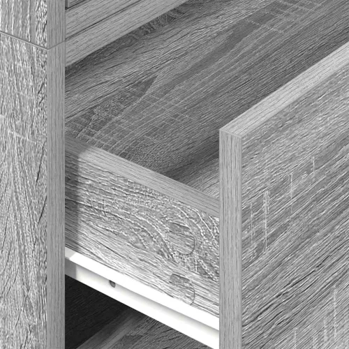 2 db szürke sonoma szerelt fa szekrény 2 fiókkal 60 x 31 x 40cm