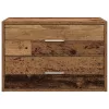 Antik fa színű szerelt fa szekrény 2 fiókkal 60 x 31 x 40 cm
