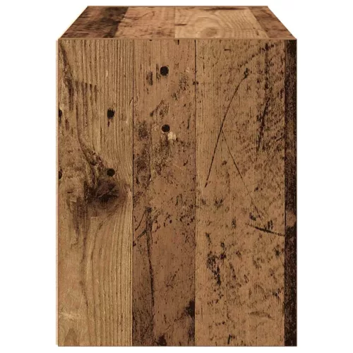 Antik fa színű szerelt fa szekrény 2 fiókkal 60 x 31 x 40 cm