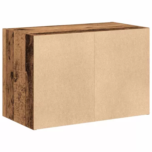 Antik fa színű szerelt fa szekrény 2 fiókkal 60 x 31 x 40 cm