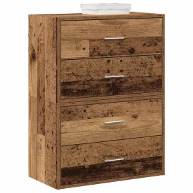   2 db antik fa szerelt fa szekrény 2 fiókkal 60 x 31 x 40 cm