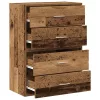 2 db antik fa szerelt fa szekrény 2 fiókkal 60 x 31 x 40 cm