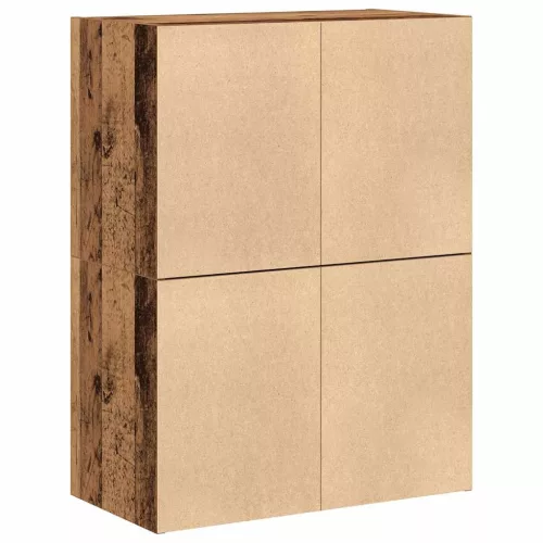 2 db antik fa szerelt fa szekrény 2 fiókkal 60 x 31 x 40 cm