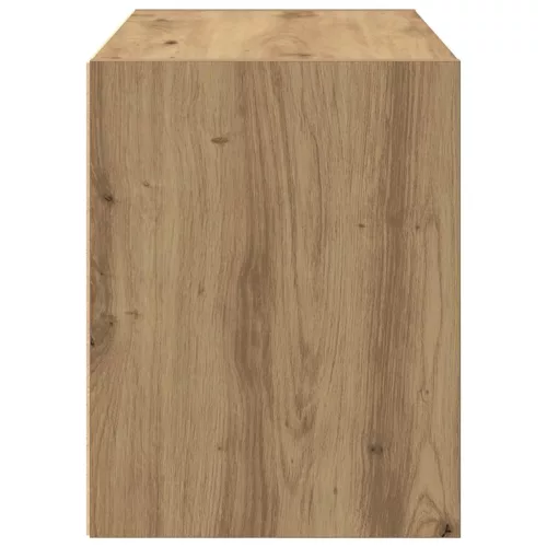 Kézműves tölgy színű szerelt fa szekrény 2 fiókkal 60x31x40 cm