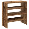 2 db antik fa színű cipőtartó állvány halmozható 60x30x30,5 cm