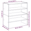 2 db antik fa színű cipőtartó állvány halmozható 60x30x30,5 cm