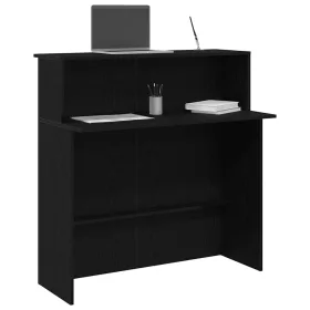 Recepciós pult fekete 100x50x103,5 cm szerelt fa