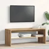 Kézműves tölgy színű szerelt fa TV-szekrény 100x40x40 cm
