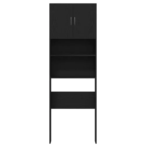 Fekete tölgy szerelt fa mosógépszekrény 64 x 24 x 190 cm