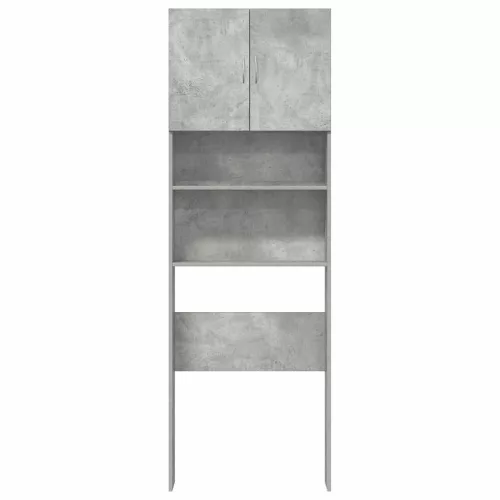 Betonszürke szerelt fa mosógépszekrény 64 x 24 x 190 cm
