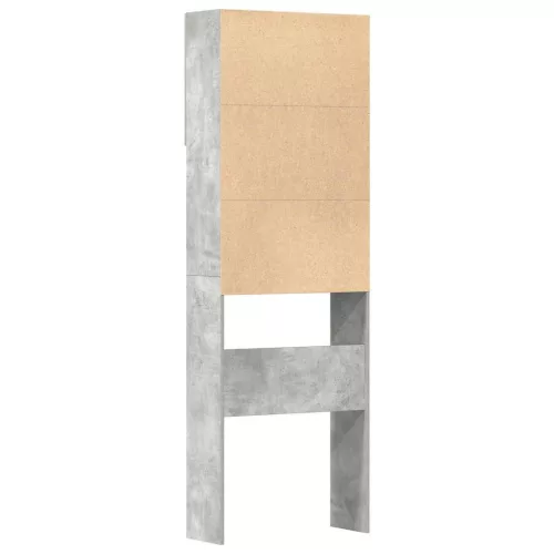 Betonszürke szerelt fa mosógépszekrény 64 x 24 x 190 cm