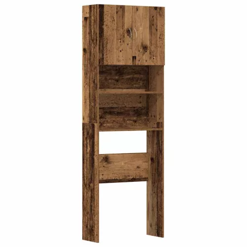 Antik fa szerelt fa mosógépszekrény 64 x 24 x 190 cm