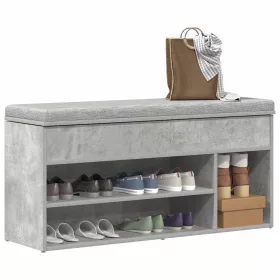 Betonszürke szerelt fa cipőpolc 102x30,5x45 cm