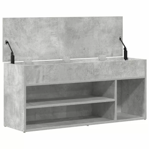 Betonszürke szerelt fa cipőpolc 102x30,5x45 cm