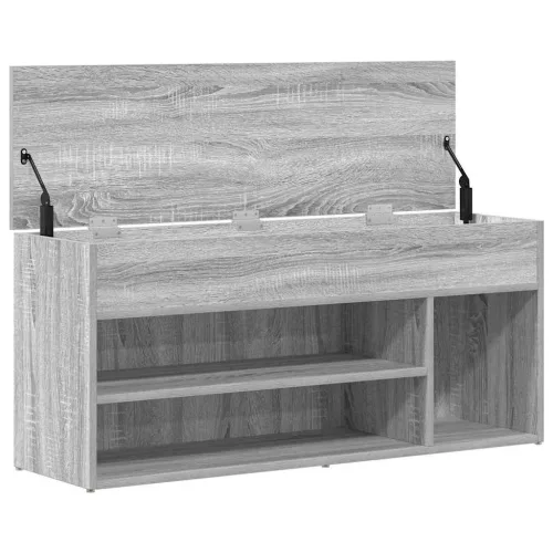 Szürke sonoma színű szerelt fa cipőpolc 102x30,5x45 cm