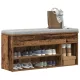 Antik fa színű szerelt fa cipőtároló pad 102x30,5x45 cm