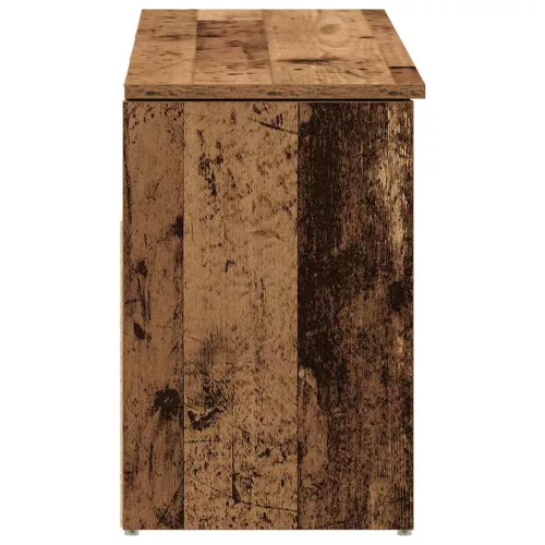 Antik fa színű szerelt fa cipőtároló pad 102x30,5x45 cm