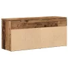 Antik fa színű szerelt fa cipőtároló pad 102x30,5x45 cm