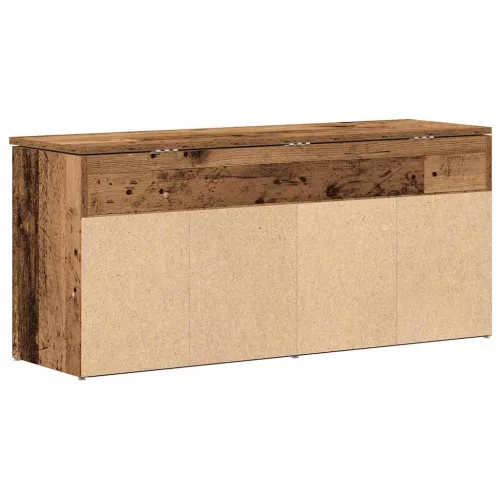 Antik fa színű szerelt fa cipőtároló pad 102x30,5x45 cm