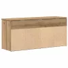 Kézműves tölgy színű szerelt fa cipőtároló pad 102x30,5x45 cm