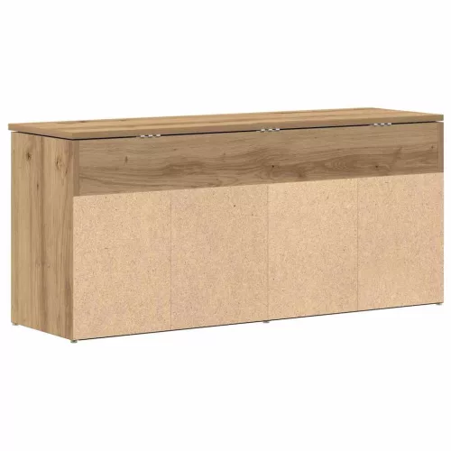 Kézműves tölgy színű szerelt fa cipőtároló pad 102x30,5x45 cm