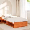 Kanapéágy ágy matrac viaszbarna 100x200 cm tömör fa fenyőfa