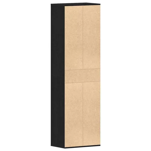 Fekete tölgy szerelt fa cipősszekrény 54 x 34 x 183 cm