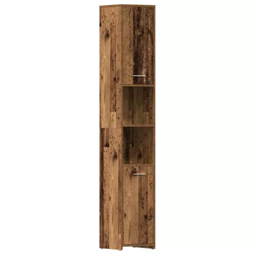 Antik fa színű szerelt fa fürdőszobaszekrény 30 x 30 x 183,5 cm