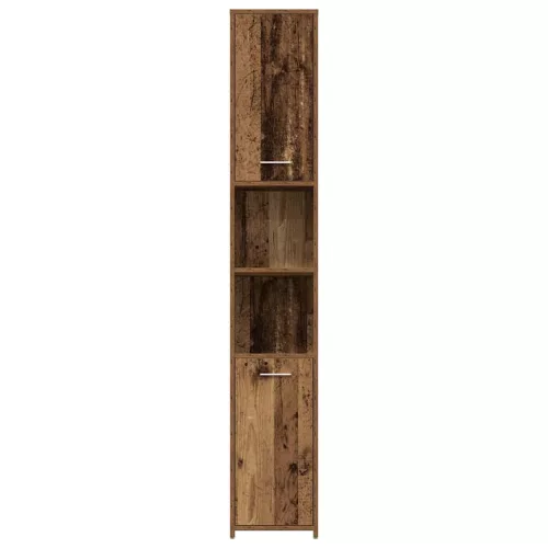 Antik fa színű szerelt fa fürdőszobaszekrény 30 x 30 x 183,5 cm