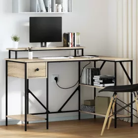 Asztal fiókkal sonoma tölgy 120 x 79 x 86.5 cm Faanyag