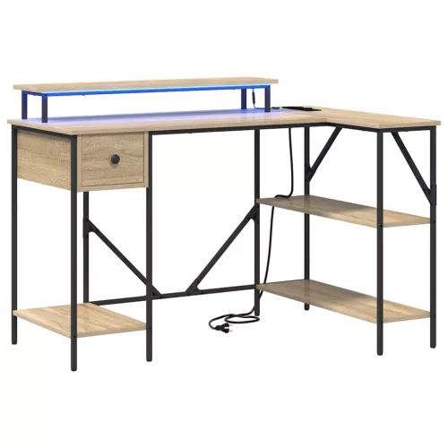 Asztal fiókkal sonoma tölgy 120 x 79 x 86.5 cm Faanyag