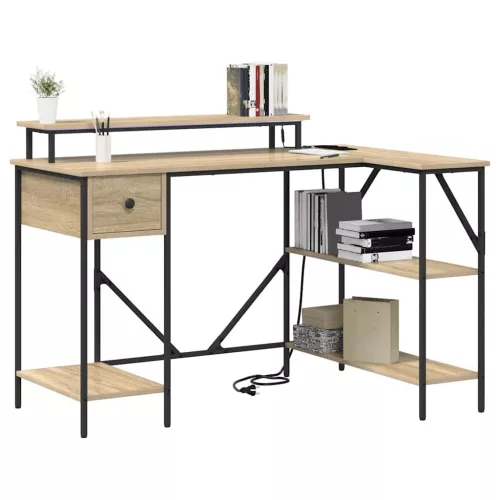 Asztal fiókkal sonoma tölgy 120 x 79 x 86.5 cm Faanyag