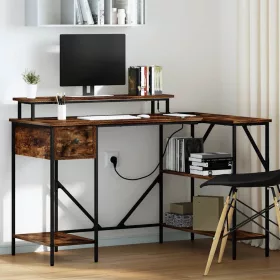 Asztal fiókkal Füstölt tölgy 120 x 79 x 86.5 cm Faanyag