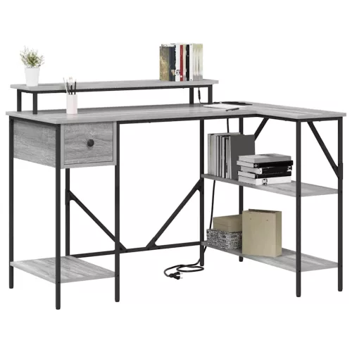 Asztal fiókkal Szürke sonoma 120 x 79 x 86.5 cm Faanyag