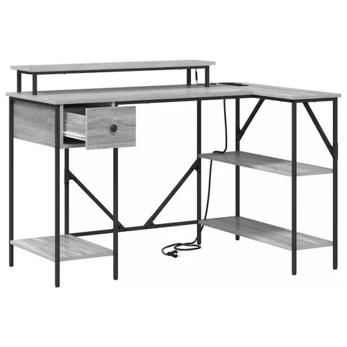 Asztal fiókkal Szürke sonoma 120 x 79 x 86.5 cm Faanyag