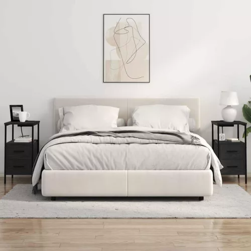 Éjjeli asztal fiókkal Musta tammi 30 x 48 x 61 cm Faanyag