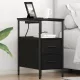 Éjjeli asztal fiókkal 2 pcs Musta tammi 30 x 48 x 61 cm Faanyag