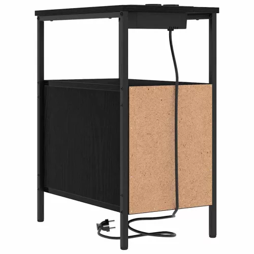 Éjjeli asztal fiókkal 2 pcs Musta tammi 30 x 48 x 61 cm Faanyag