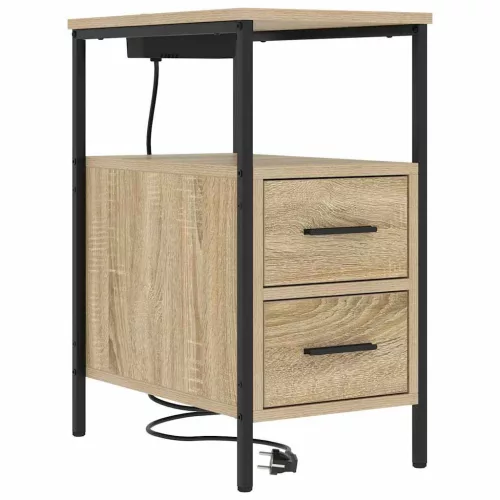 Éjjeli asztal 2 pcs sonoma tölgy 30 x 48 x 61 cm Faanyag