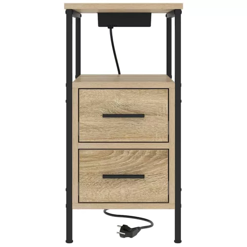 Éjjeli asztal 2 pcs sonoma tölgy 30 x 48 x 61 cm Faanyag