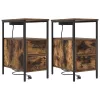 Éjjeli asztal 2 pcs Füstölt tölgy 30 x 48 x 61 cm Faanyag