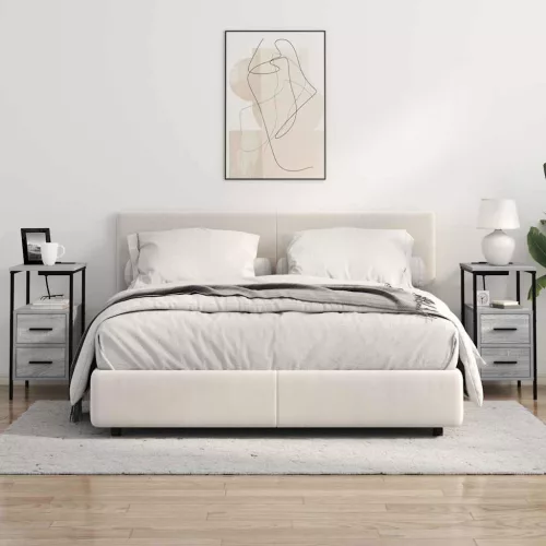Éjjeli asztal 2 pcs Szürke sonoma 30 x 48 x 61 cm Faanyag