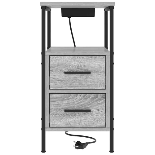 Éjjeli asztal 2 pcs Szürke sonoma 30 x 48 x 61 cm Faanyag